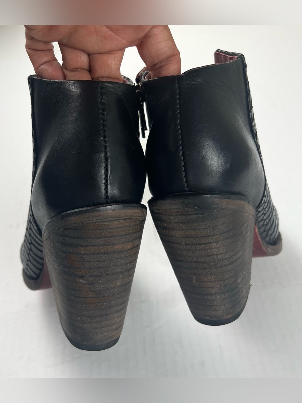 Freebird Detroit Black Snake Embossed Leather Ankle Boots - Picture 8 of 14
